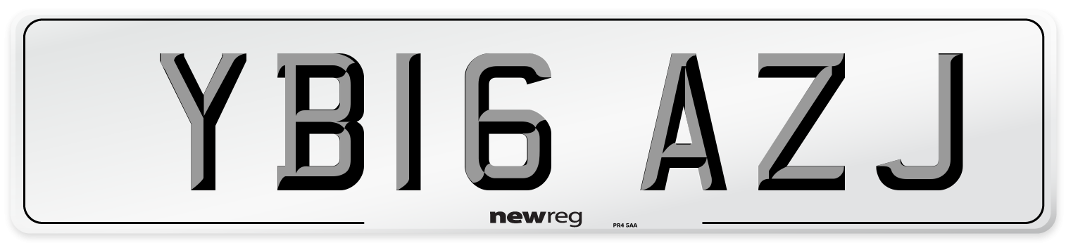 YB16 AZJ Number Plate from New Reg